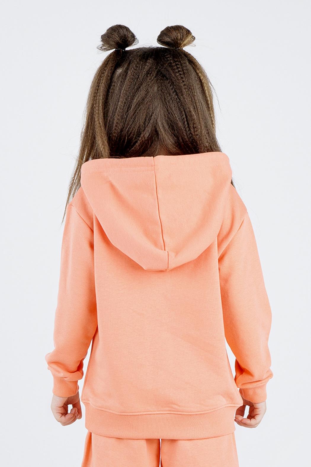 Dmb Kız Çocuk Kapüşonlu Sweatshirt 4-8 Yaş ORANJ