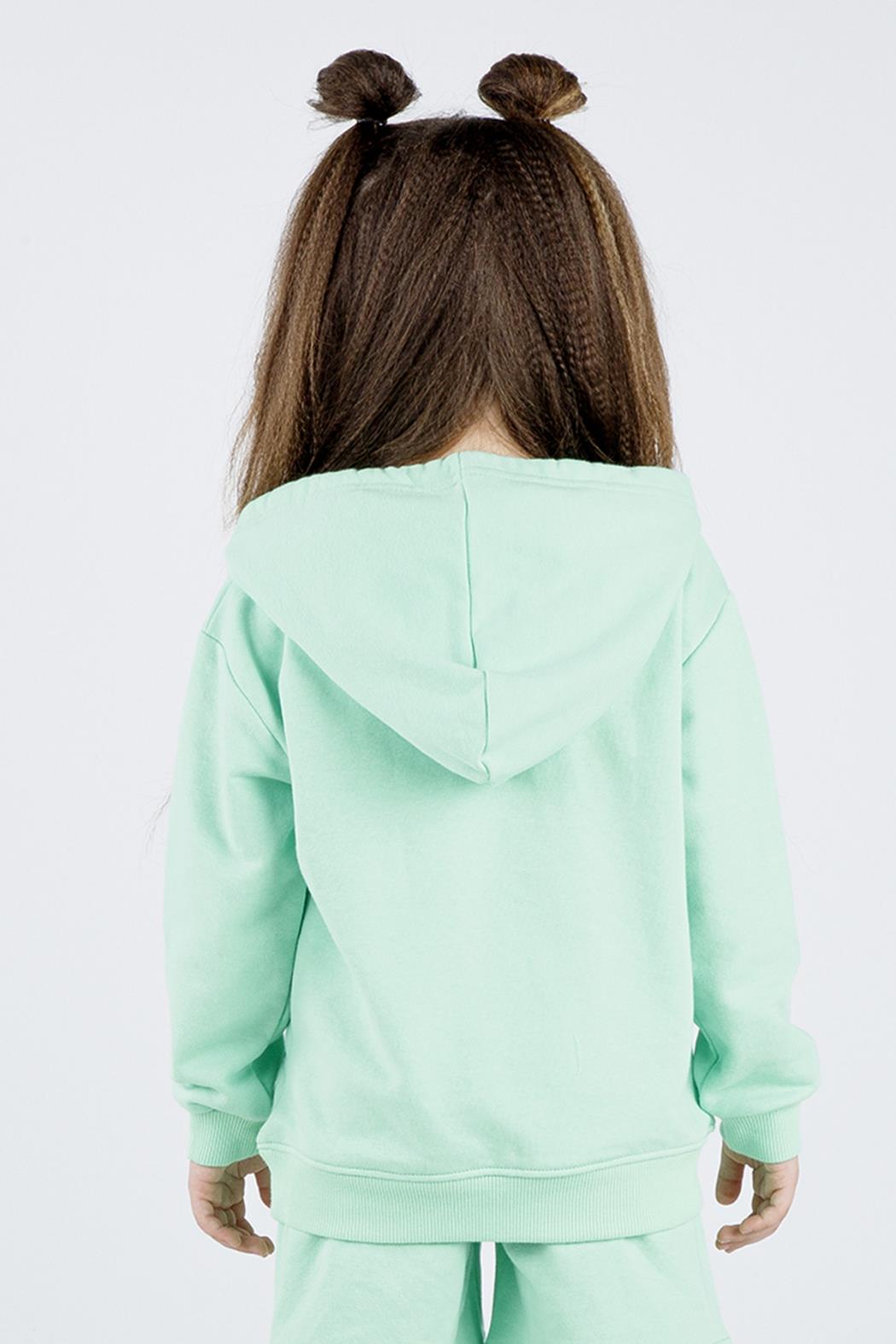 Dmb Kız Çocuk Kapüşonlu Sweatshirt 4-8 Yaş YEŞİL