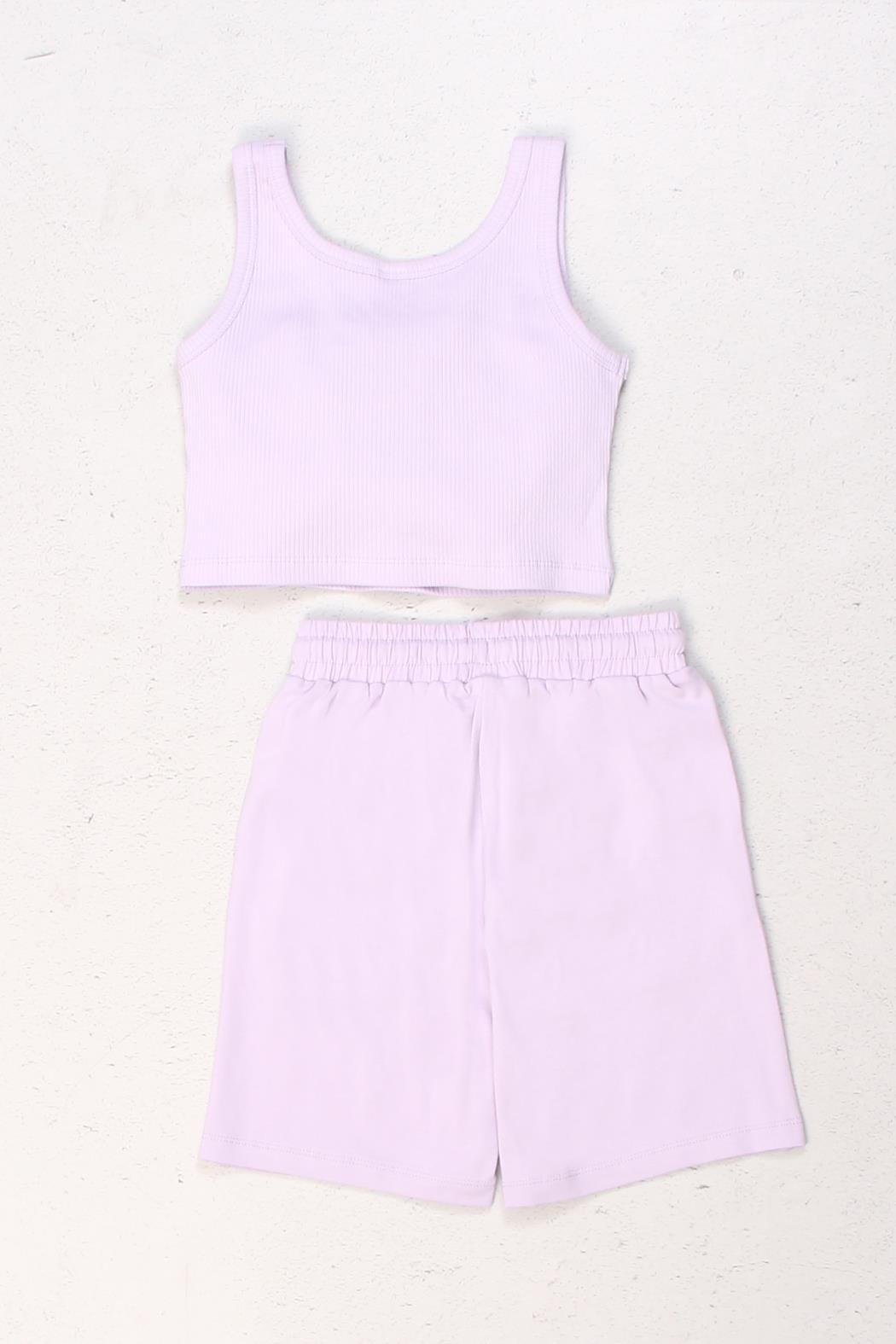 Dmb Kız Çocuk Kaşk Badili Şortlu Takım 4-9 Yaş Lila