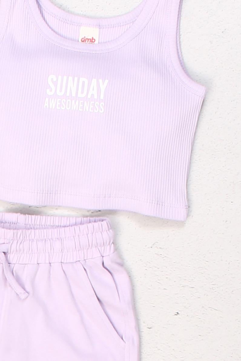 Dmb Kız Çocuk Kaşk Badili Şortlu Takım 4-9 Yaş Lila