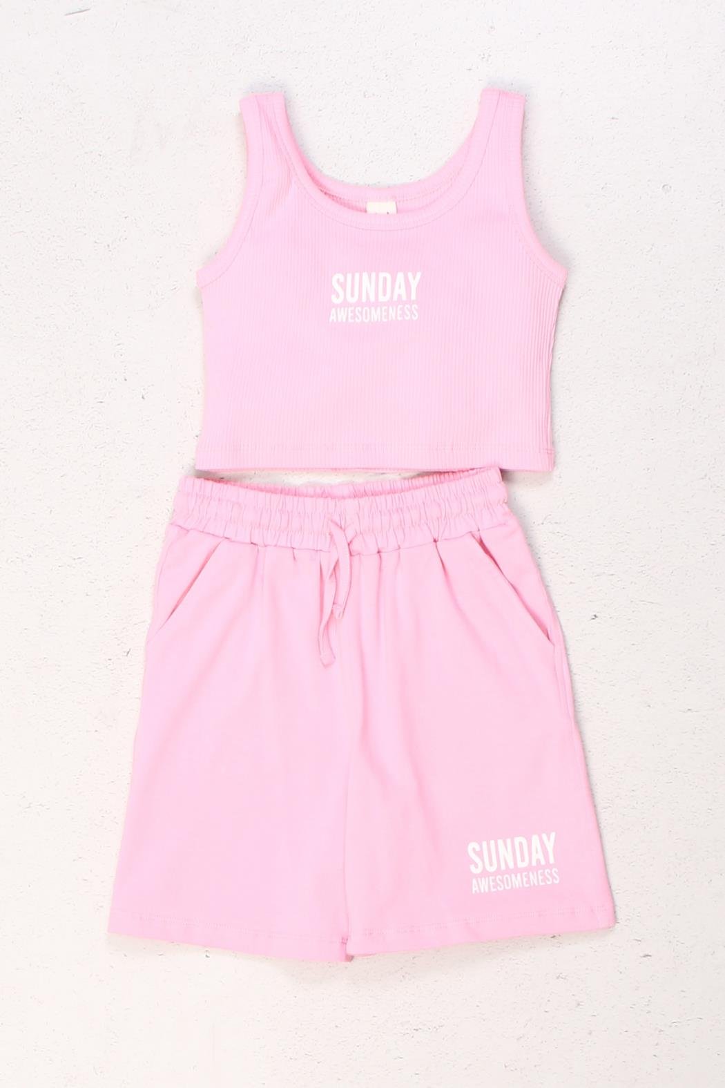 Dmb Kız Çocuk Kaşk Badili Şortlu Takım 4-9 Yaş Pembe