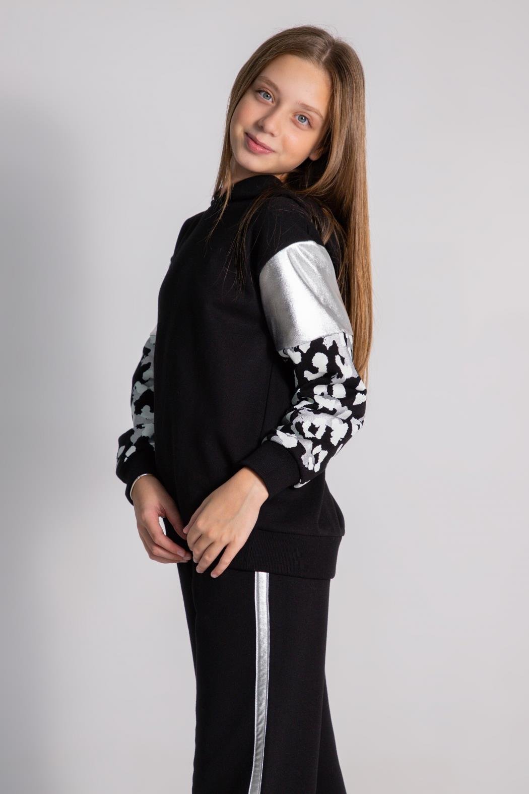 Dmb Kız Çocuk Kol Detaylı Eşofman Takım 9-14 Yaş SİYAH