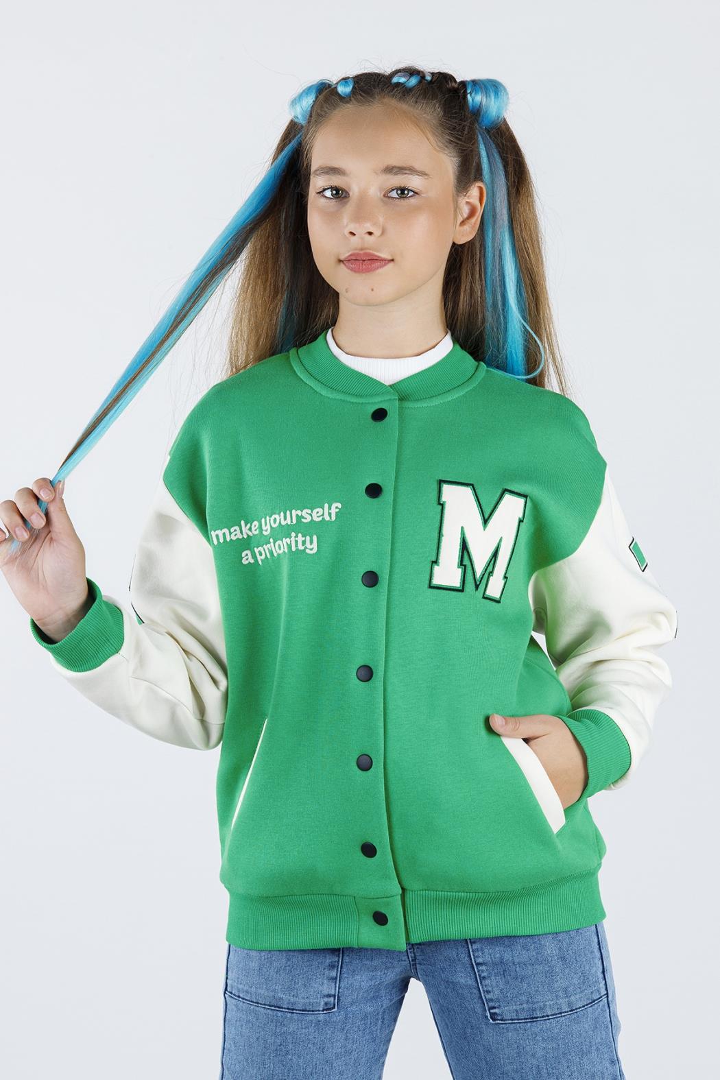 Dmb Kız Çocuk Kolej Ceket 8-14 Yaş YEŞİL