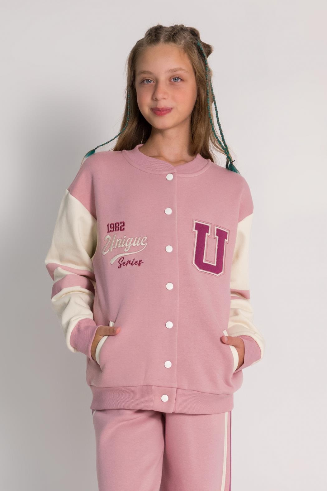 Dmb Kız Çocuk Kolej Ceket 9-14 Yaş Pudra