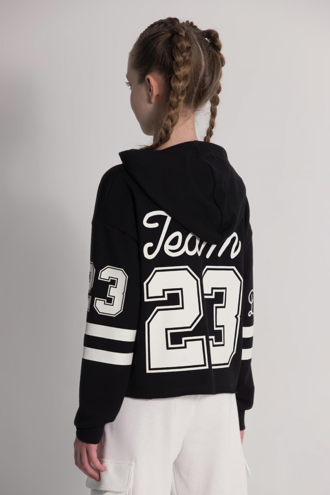 Dmb Kız Çocuk Kolej Sweatshirt 9-14 Yaş SİYAH