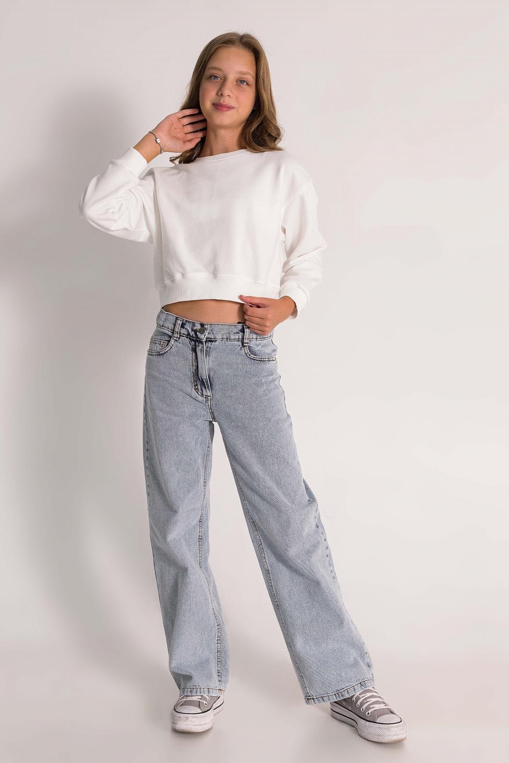 Dmb Kız Çocuk Kot Pantolon 9-14 Yaş Açık Mavi