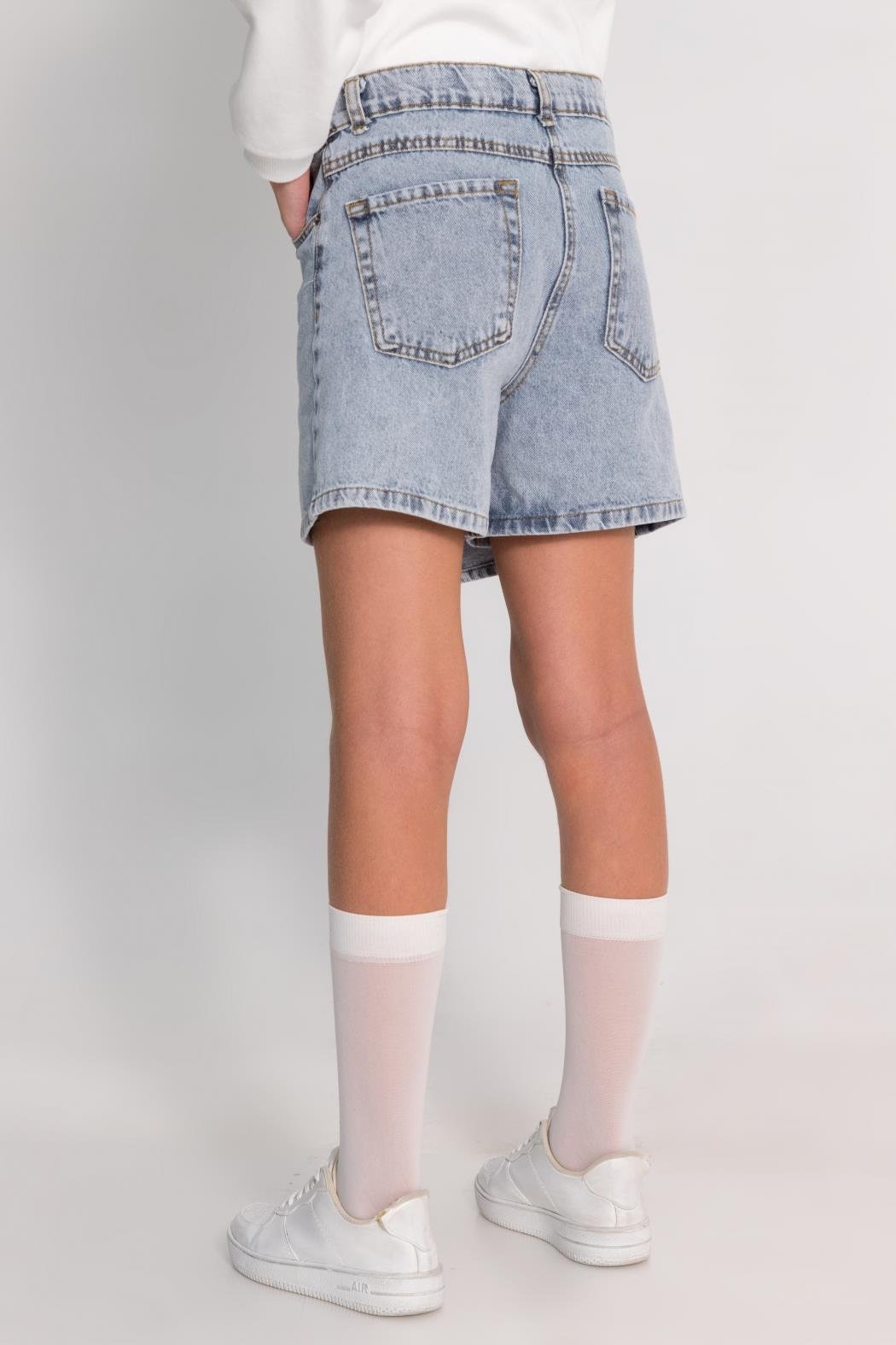 Dmb Kız Çocuk Kot Şort Etek 4-9 Yaş MAVİ