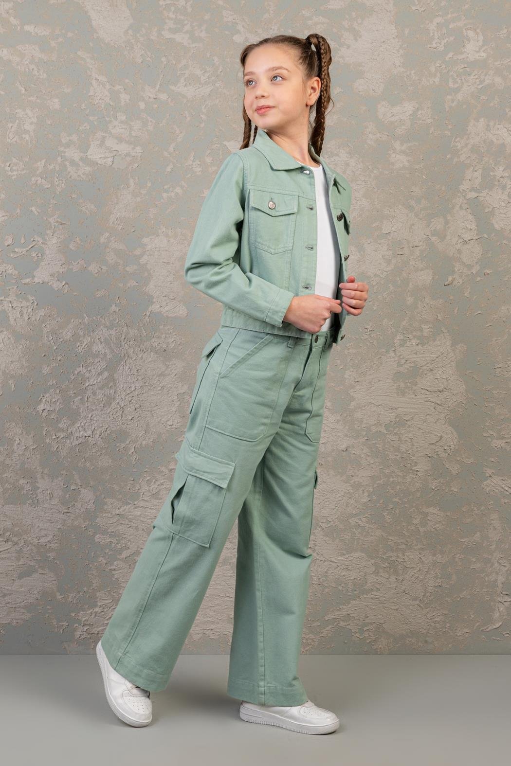 Dmb Kız Çocuk Krgo Cepli Pantolon 9-14 Yaş Mint