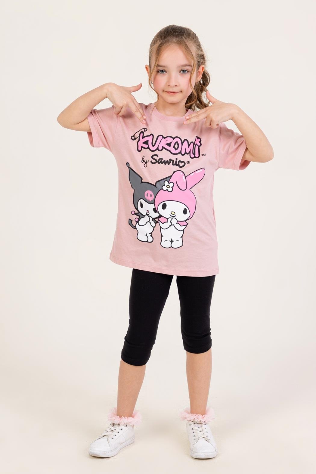 Dmb Kız Çocuk Kromi Taytlı Takım 4-9 Yaş Pembe