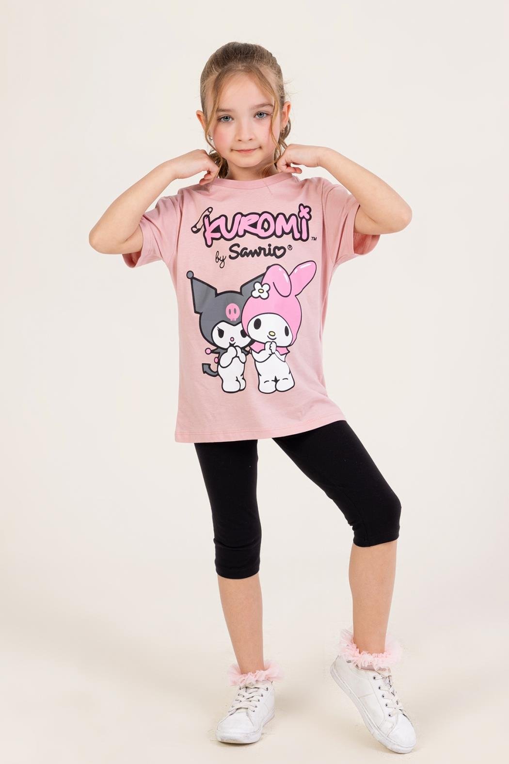 Dmb Kız Çocuk Kromi Taytlı Takım 4-9 Yaş Pembe