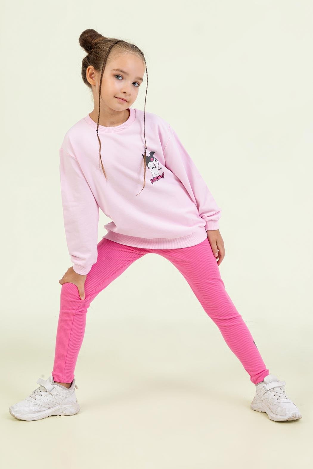 Dmb Kız Çocuk Kuromi Taytlı Takım 4-9 Yaş Pembe