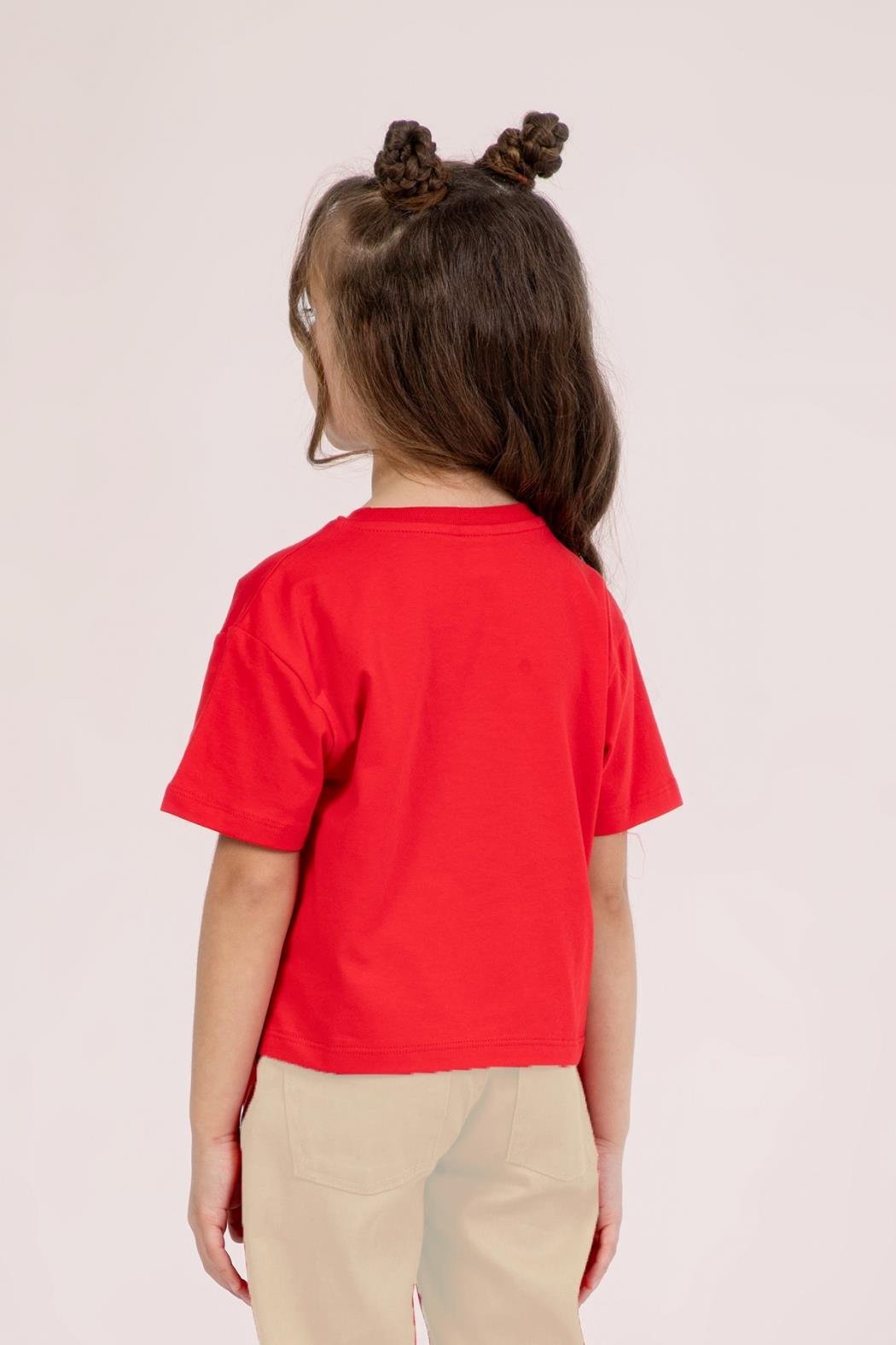 Dmb Kız Çocuk Nakışlı Tshirt 4-9 Yaş Kırmızı