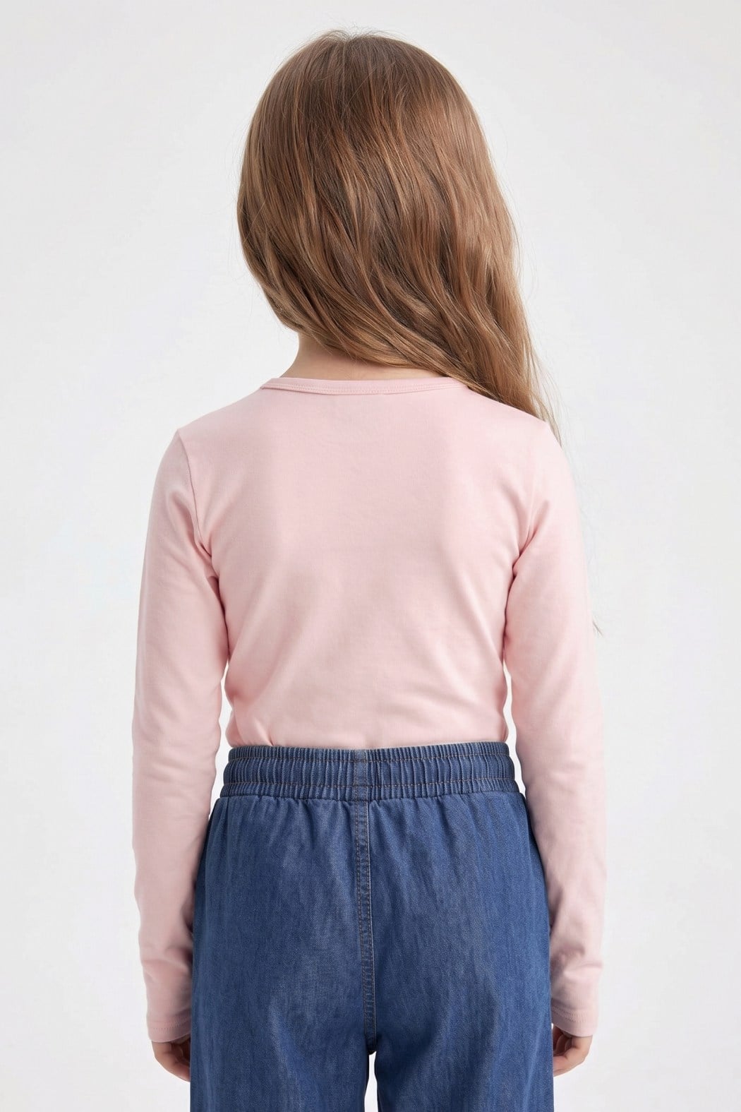 Dmb Kız Çocuk Parmak Geçmeli Sweatshirt 4-14 Yaş Somon