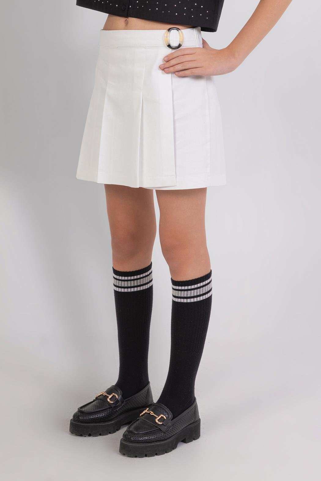 Dmb Kız Çocuk Şort Etek 9-14 Yaş Ekru