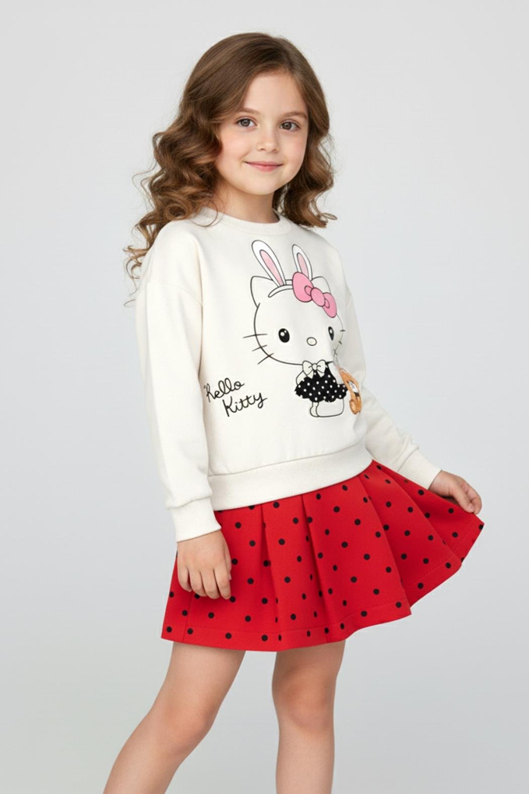 Dmb Kız Çocuk Şort Etekli Takım 4-9 Yaş Kırmızı