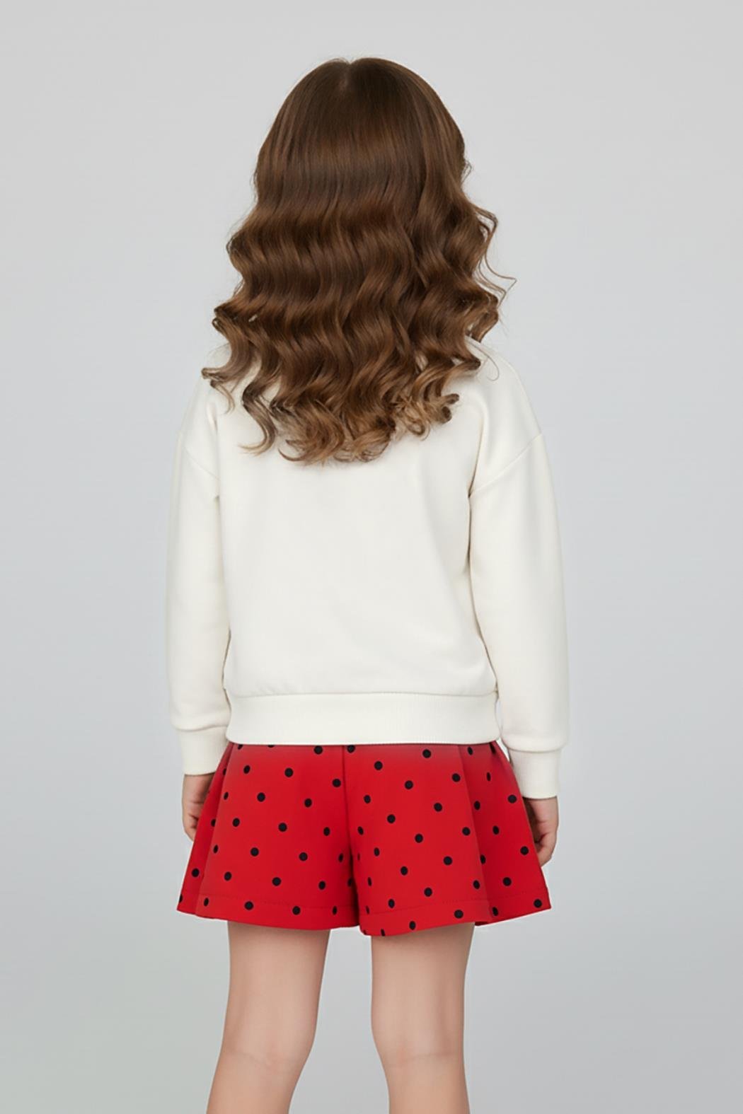 Dmb Kız Çocuk Şort Etekli Takım 4-9 Yaş Kırmızı