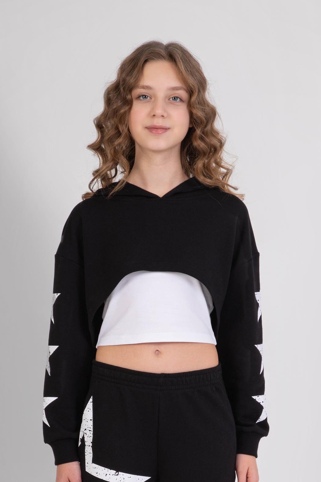 Dmb Kız Çocuk Spor Eşofman Takım 11-15 Yaş Siyah