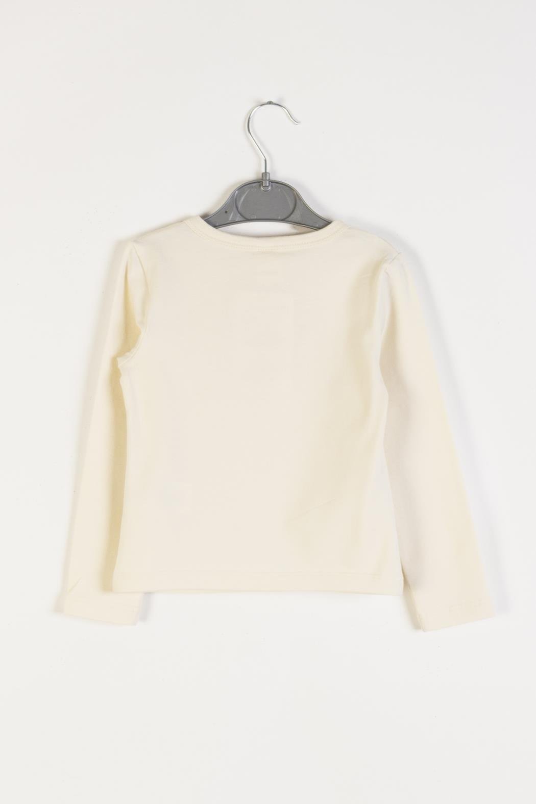 Dmb Kız Çocuk Taşlı Baskılı Tshirt 4-9 Yaş Krem