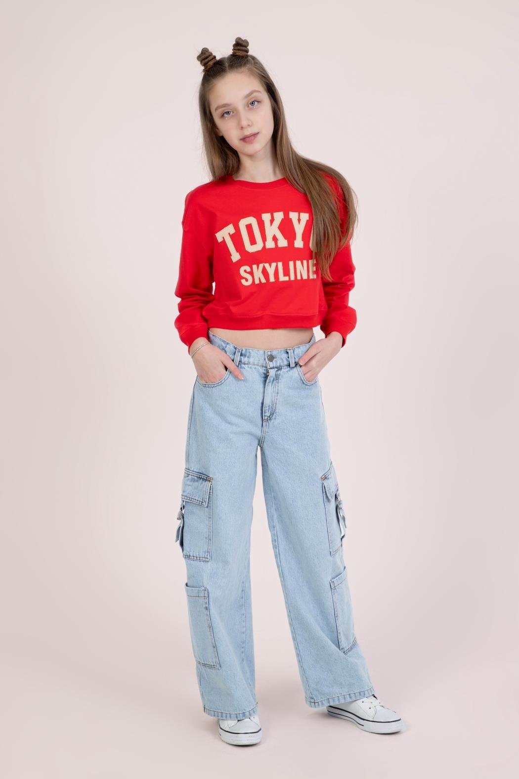 Dmb Kız Çocuk Tokyo Sweatshirt 9-14 Yaş Kırmızı