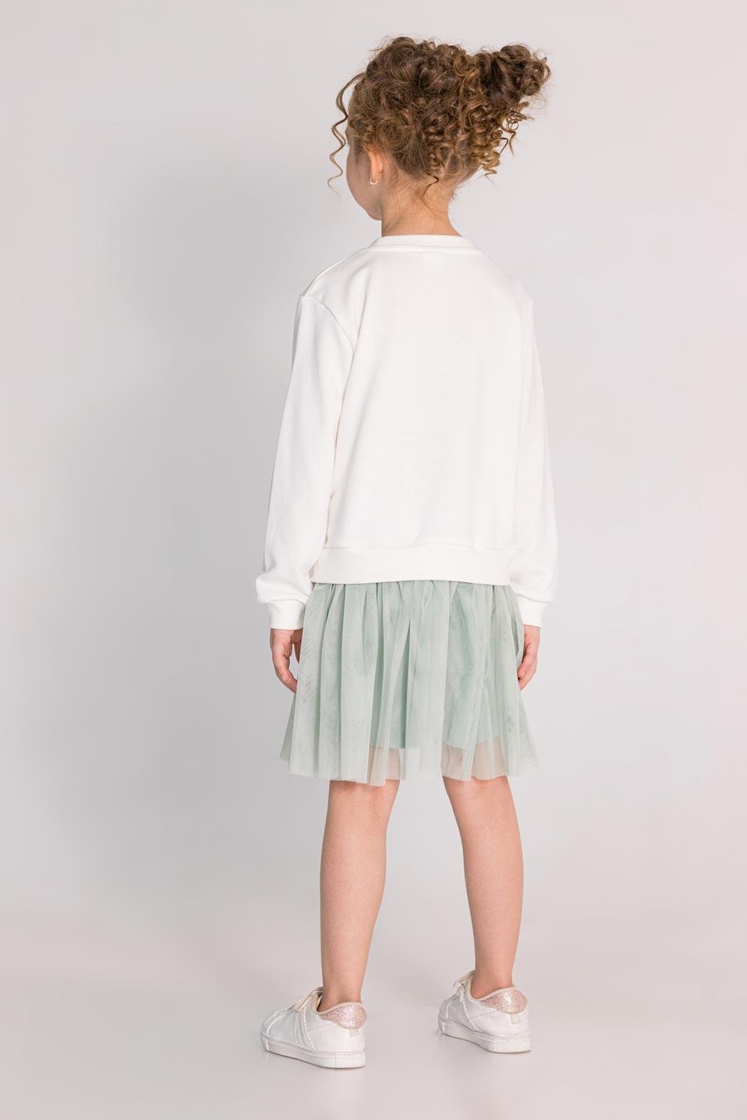 Dmb Kız Çocuk Tütülü Elbise 4-9 Yaş Mint