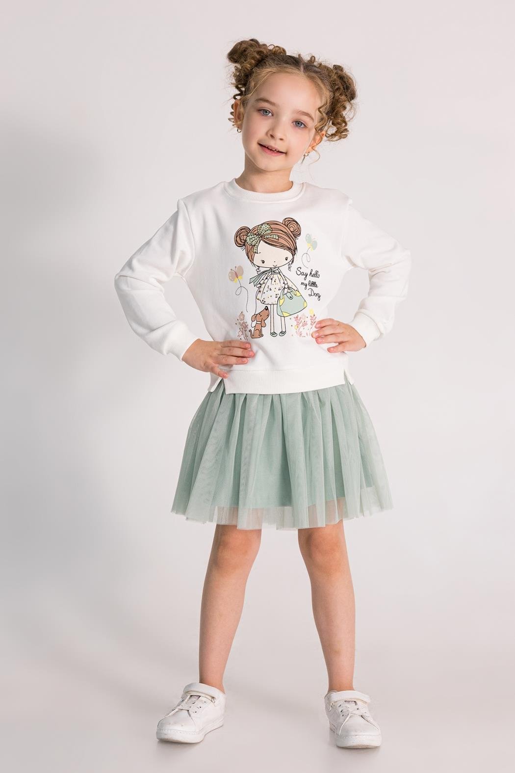 Dmb Kız Çocuk Tütülü Elbise 4-9 Yaş Mint