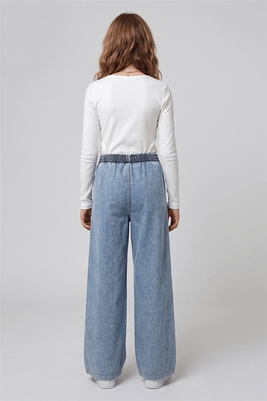 Dmb Kız Çocuk Viskon Denim Pantolon 4-14 Yaş Mavi