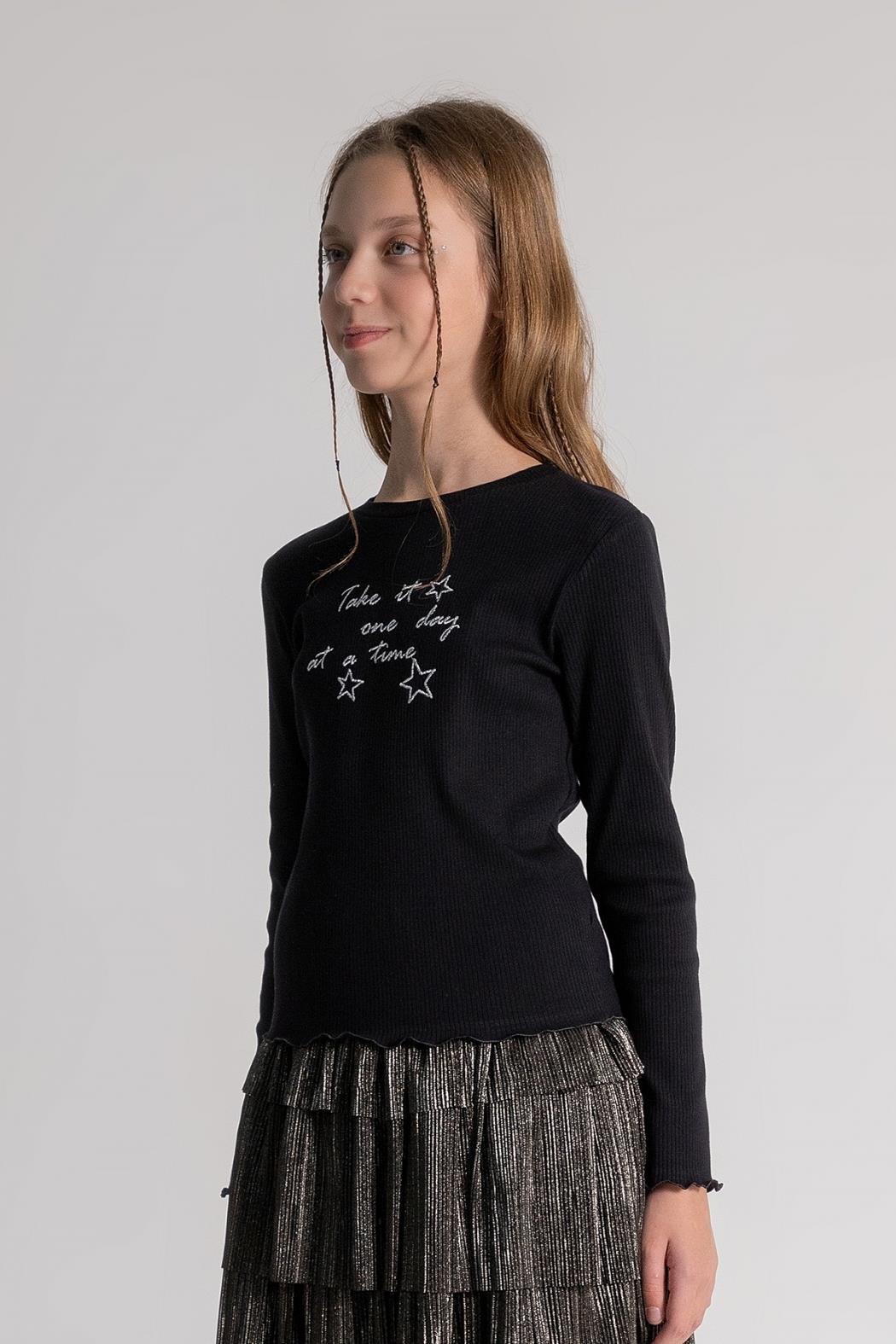 Dmb Kız Çoıcuk Baskılı Badi 9-14 Yaş Siyah