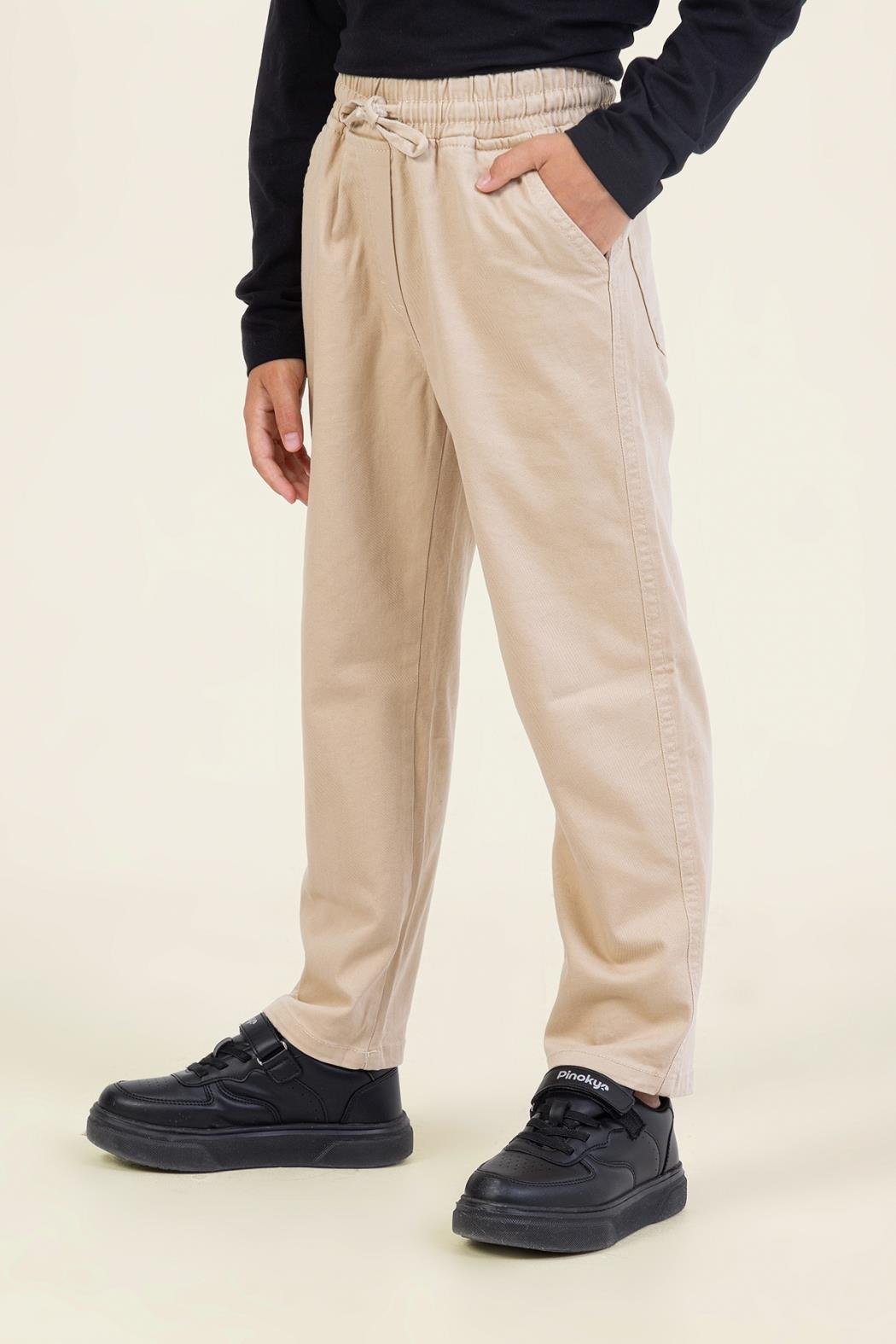 Dmb Unisex Çocuk Dokuma Pantolon 7-15 Yaş Bej