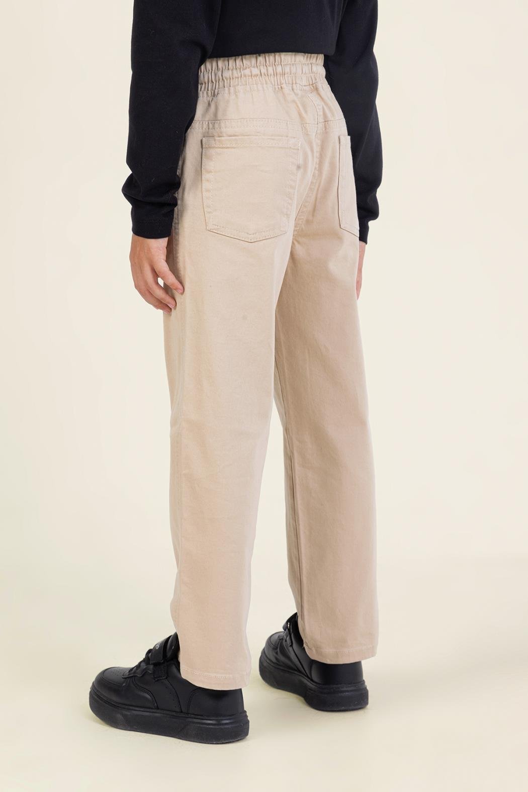 Dmb Unisex Çocuk Dokuma Pantolon 7-15 Yaş Bej