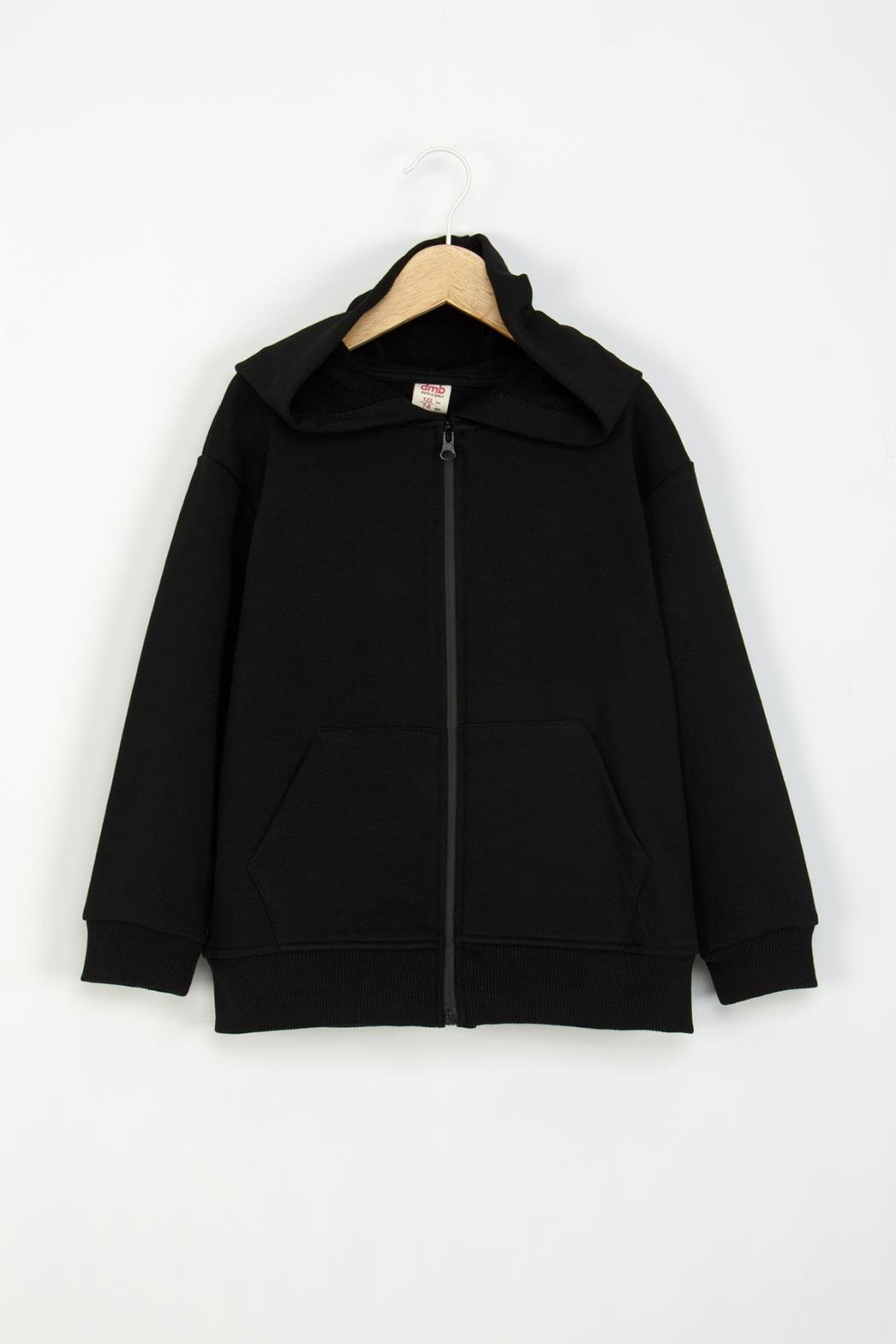 Dmb Unisex Çocuk Fermuarlı Sweatshirt 11-15 Yaş Siyah