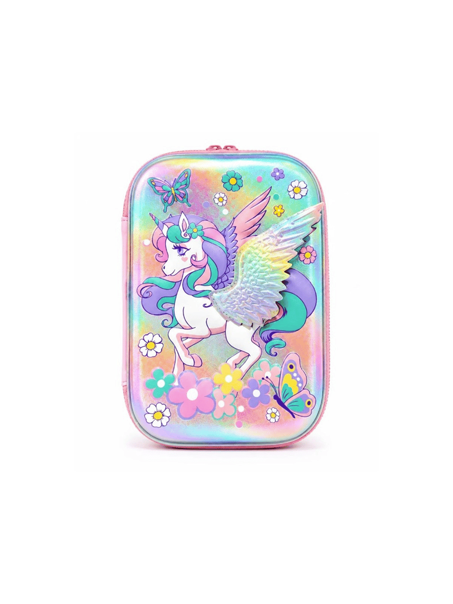Dream Vest Çicekli Unicorn Kalem Çantası Pembe