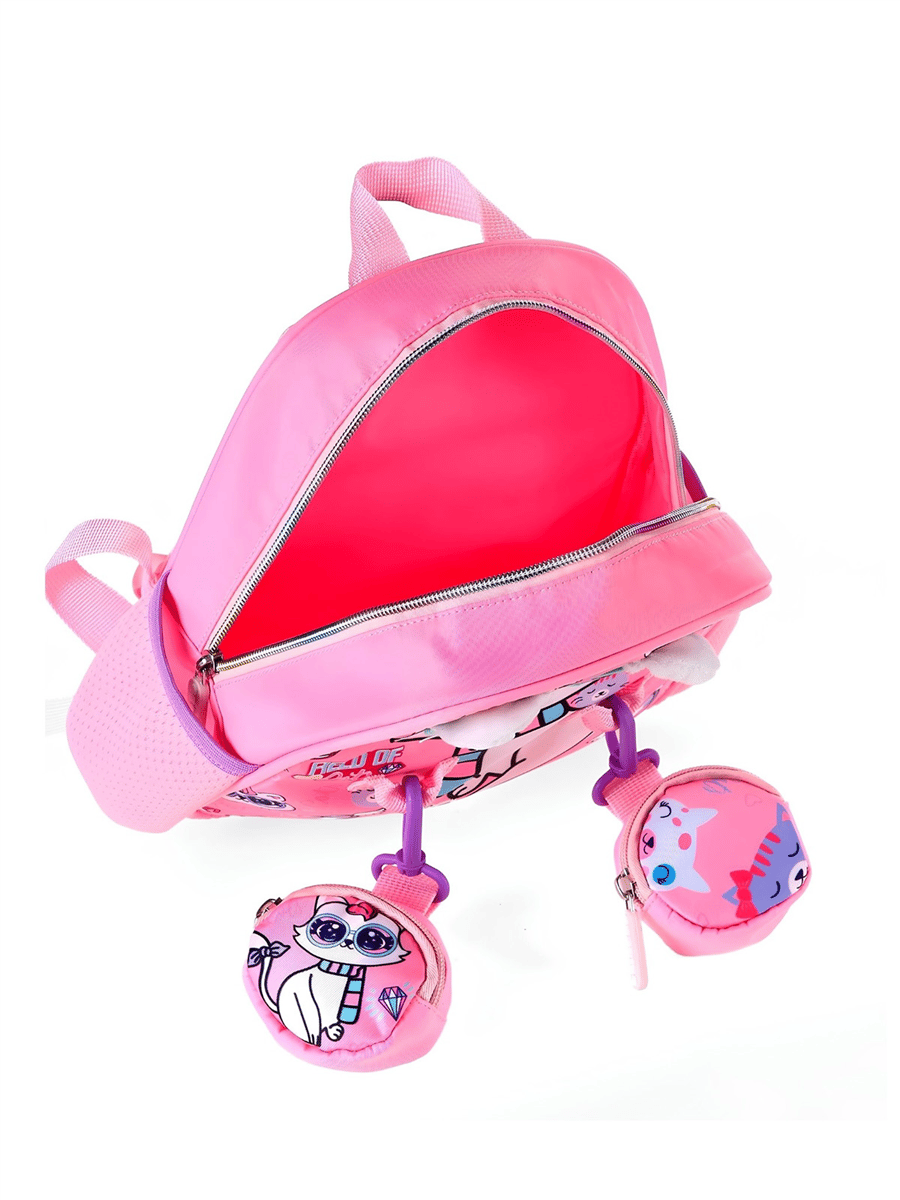 Dream Vest Gözlüklü Kedi Mini Sırt Çantası Pembe