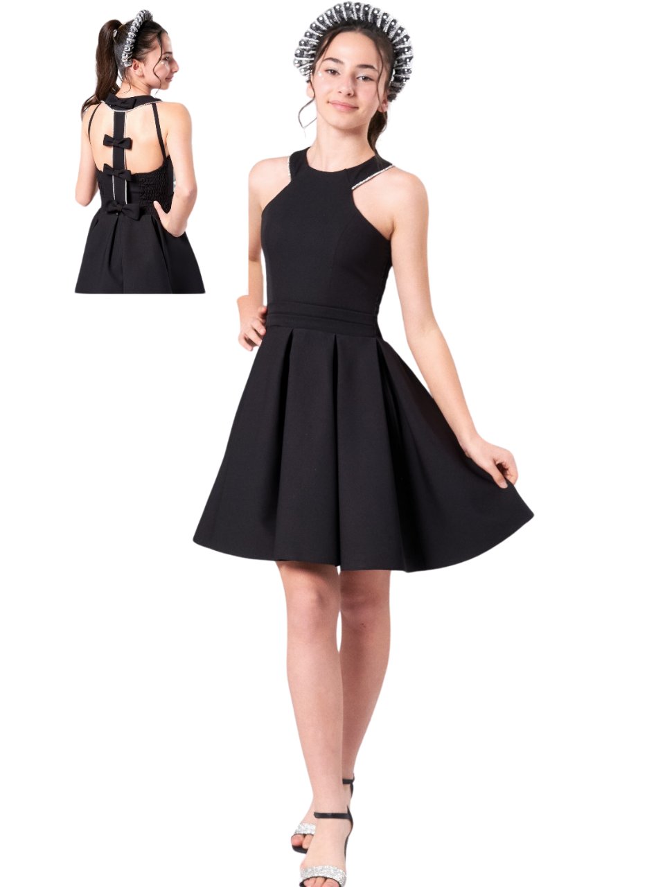 Erkut Kız Çocuk Abiye Elbise 10-15 Yaş Siyah