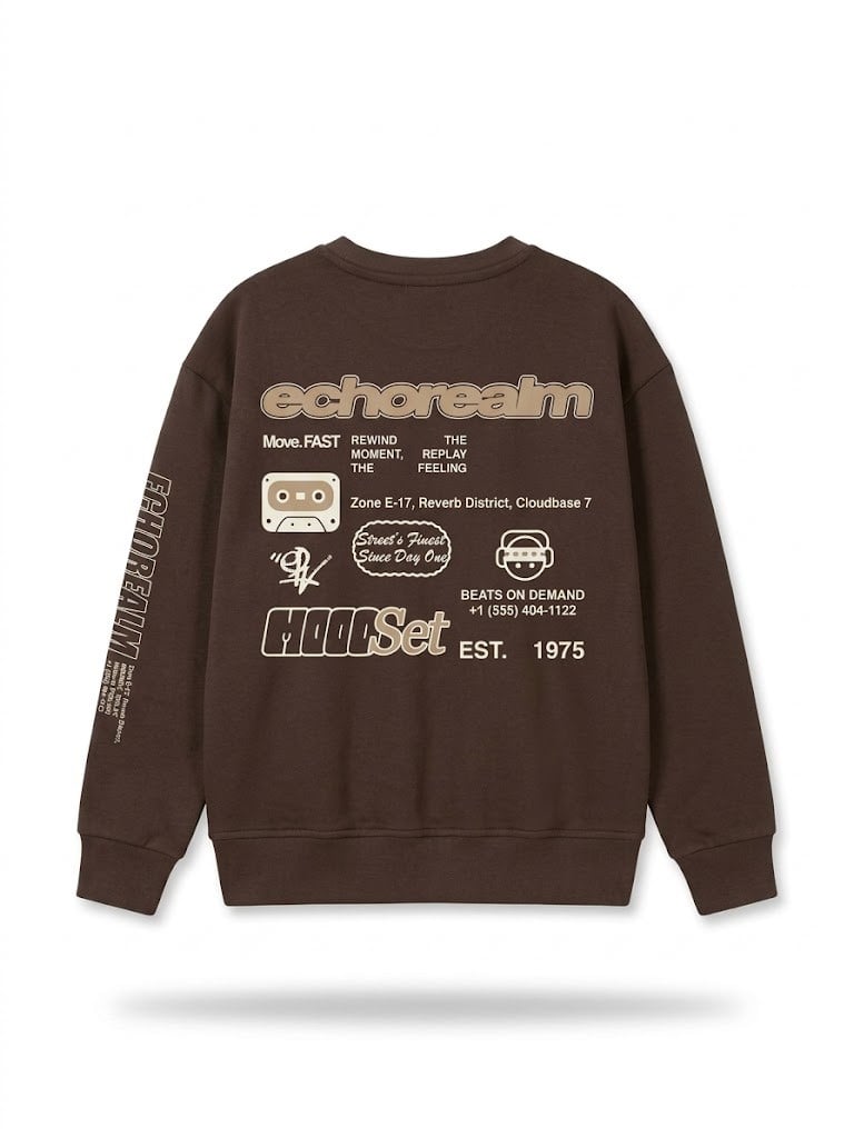 Escabel Erkek Çocuk Baskılı Sweatshirt 4-14 Yaş Kahverengi