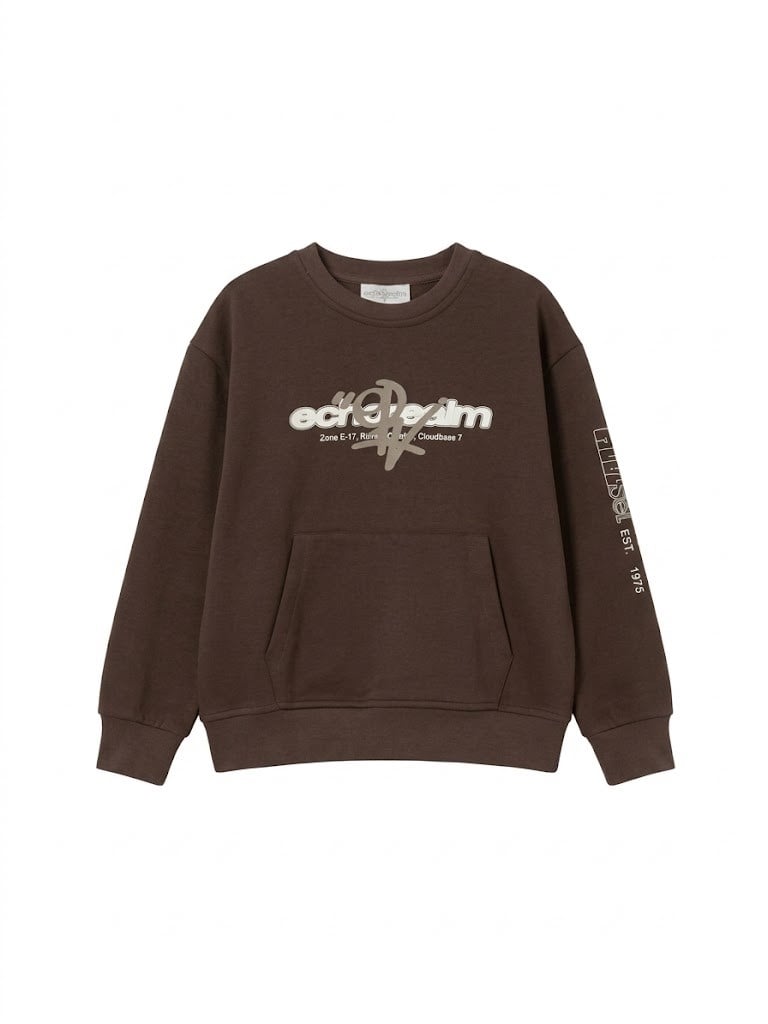 Escabel Erkek Çocuk Baskılı Sweatshirt 4-14 Yaş Kahverengi
