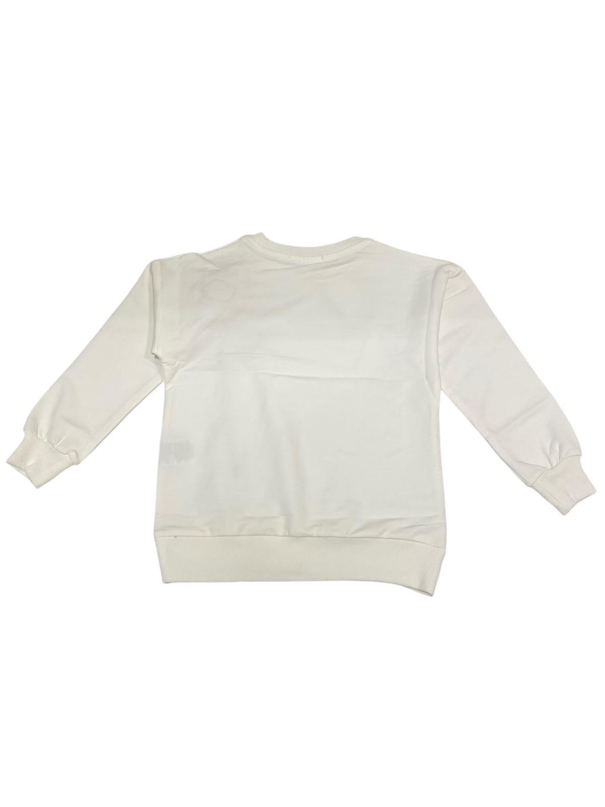 Gugo Kız Çocuk Çicek Aksesuarlı Sweatshirt 5-14 Yaş EKRU