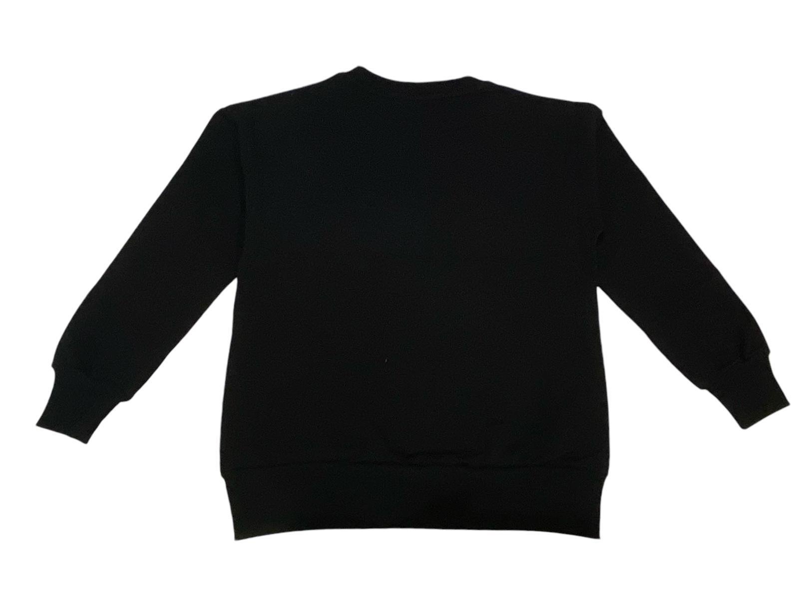 Gugo Kız Çocuk Çicek Aksesuarlı Sweatshirt 5-14 Yaş SİYAH