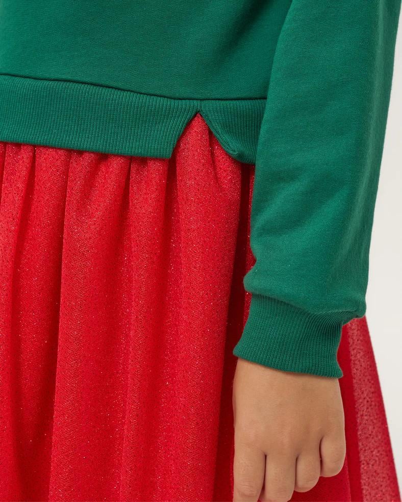 Gugo Kız Çocuk Yılbaşı Elbise 4-7 Yaş YEŞİL