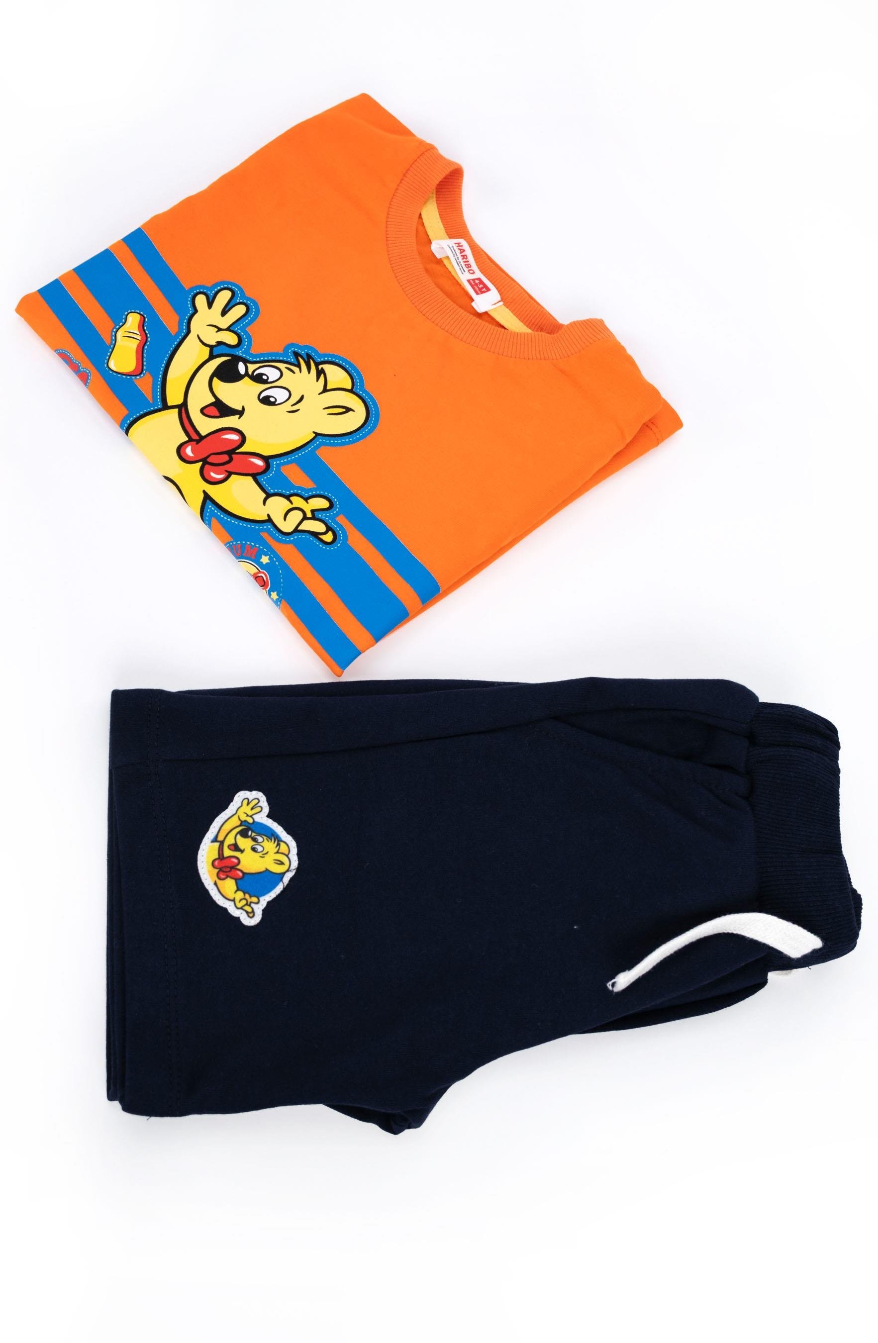 Haribo Erkek Çocuk Baskılı ŞortluTakım 2-8 Yaş Turuncu