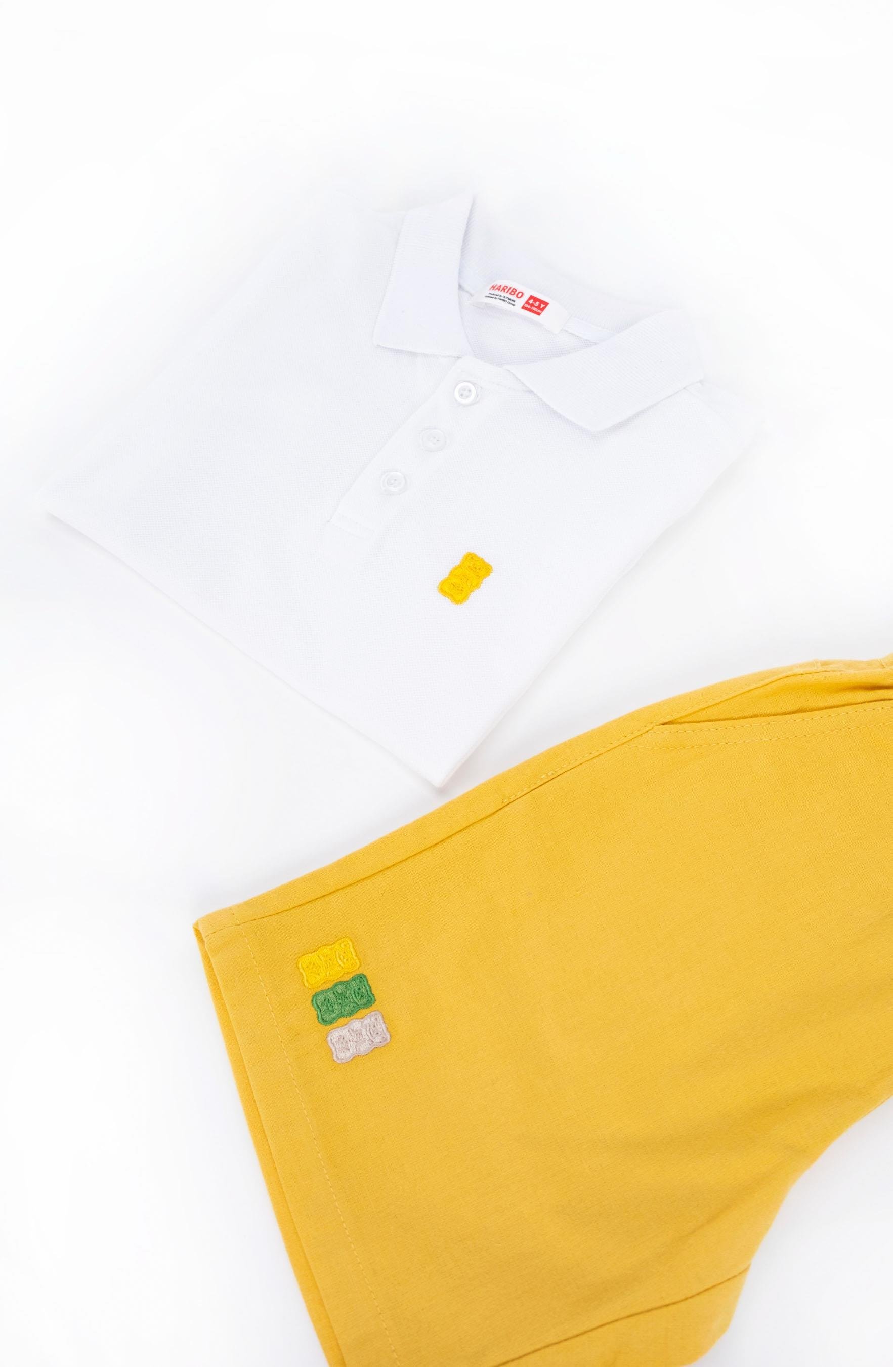 Haribo Erkek Çocuk Polo Yaka ŞortluTakım 2-8 Yaş Beyaz