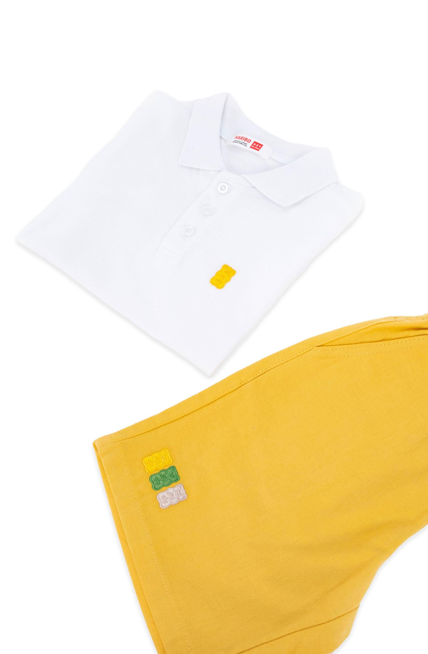 Haribo Erkek Çocuk Polo Yaka ŞortluTakım 2-8 Yaş Beyaz