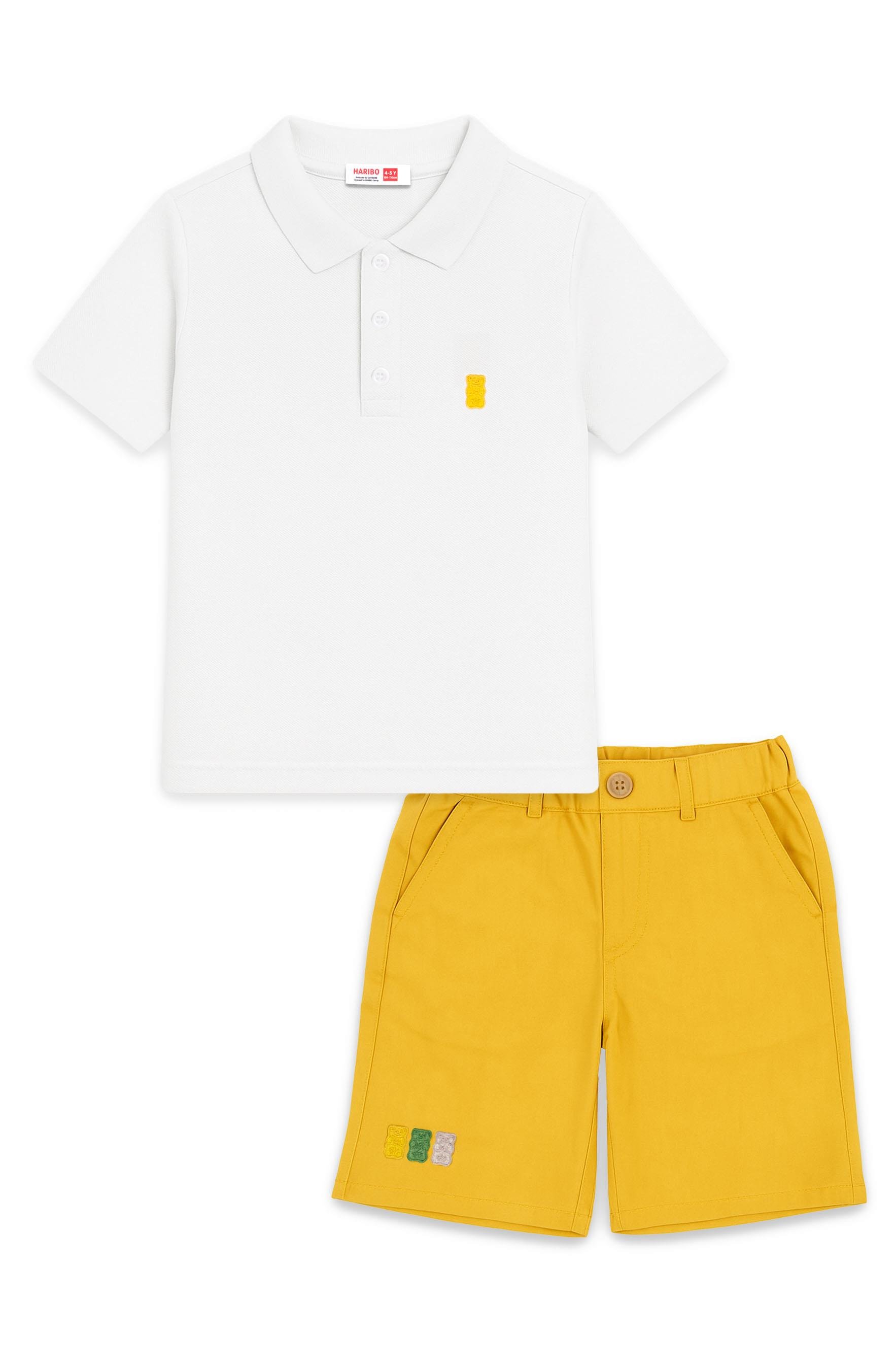 Haribo Erkek Çocuk Polo Yaka ŞortluTakım 2-8 Yaş Beyaz