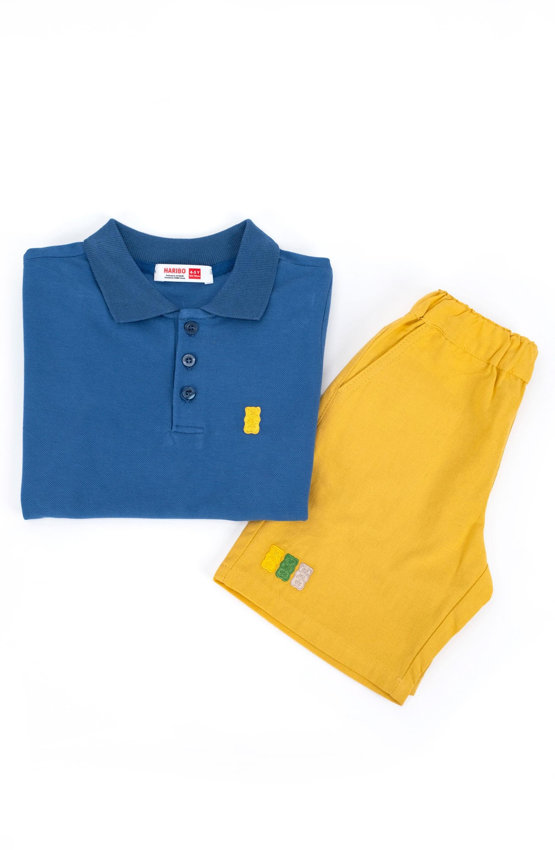 Haribo Erkek Çocuk Polo Yaka ŞortluTakım 2-8 Yaş Mavi