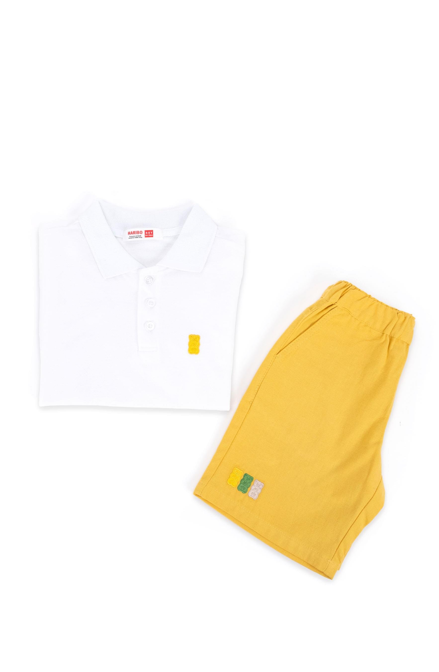 Haribo Erkek Çocuk Polo Yaka ŞortluTakım 2-8 Yaş Beyaz