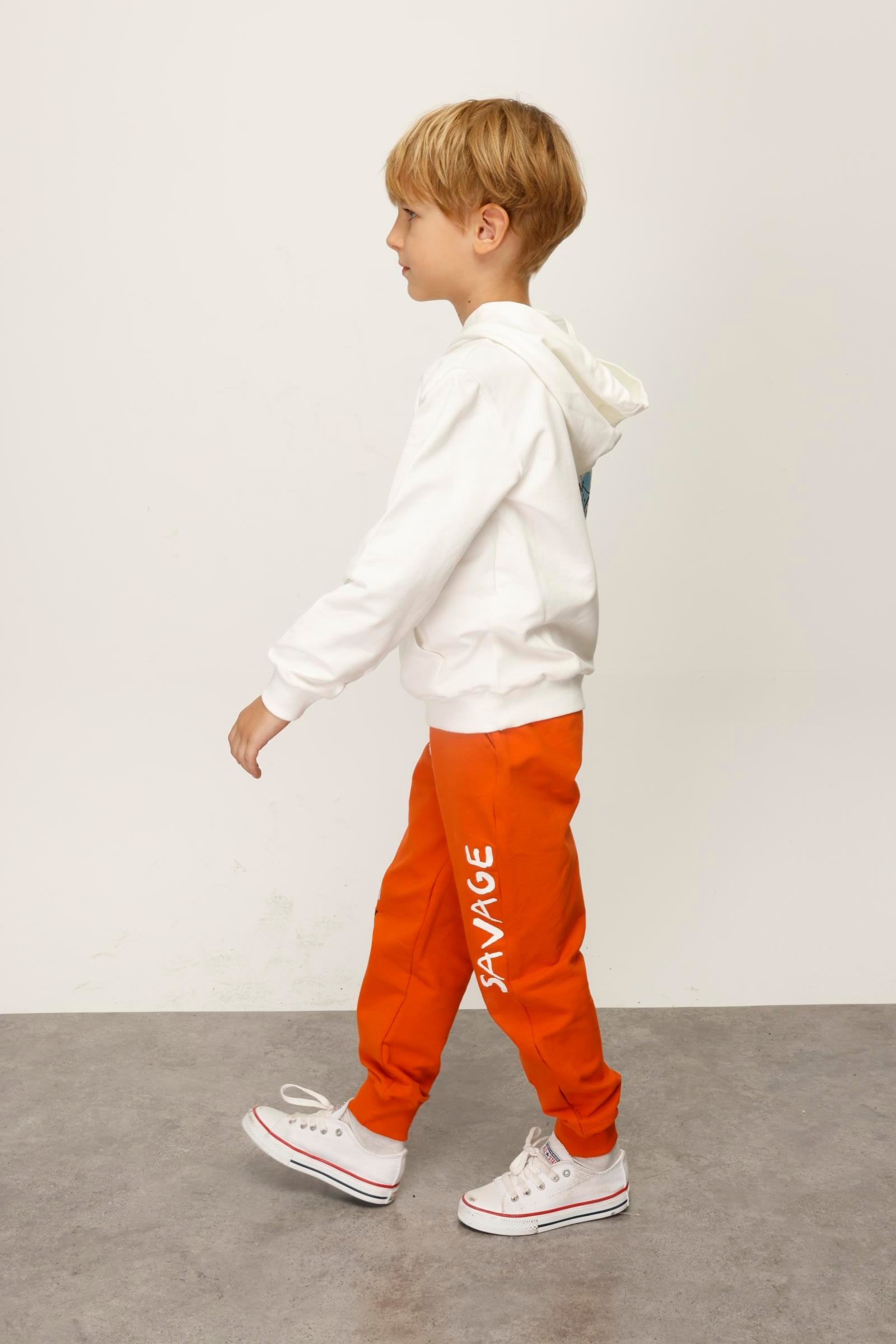 Jena Erkek Çocuk Baskılı Eşofman Takım 4-12 Yaş ORANJ