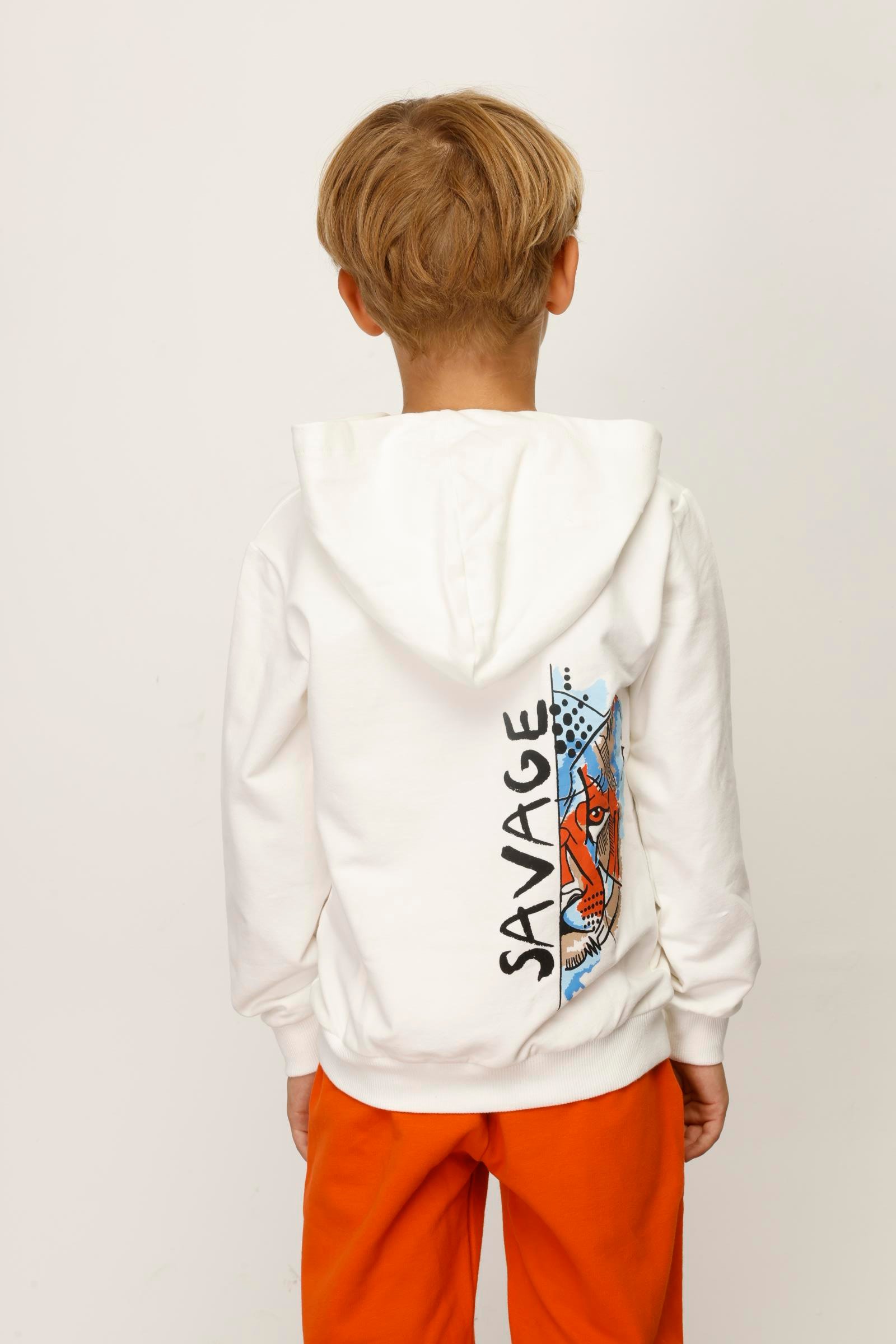 Jena Erkek Çocuk Baskılı Eşofman Takım 4-12 Yaş ORANJ