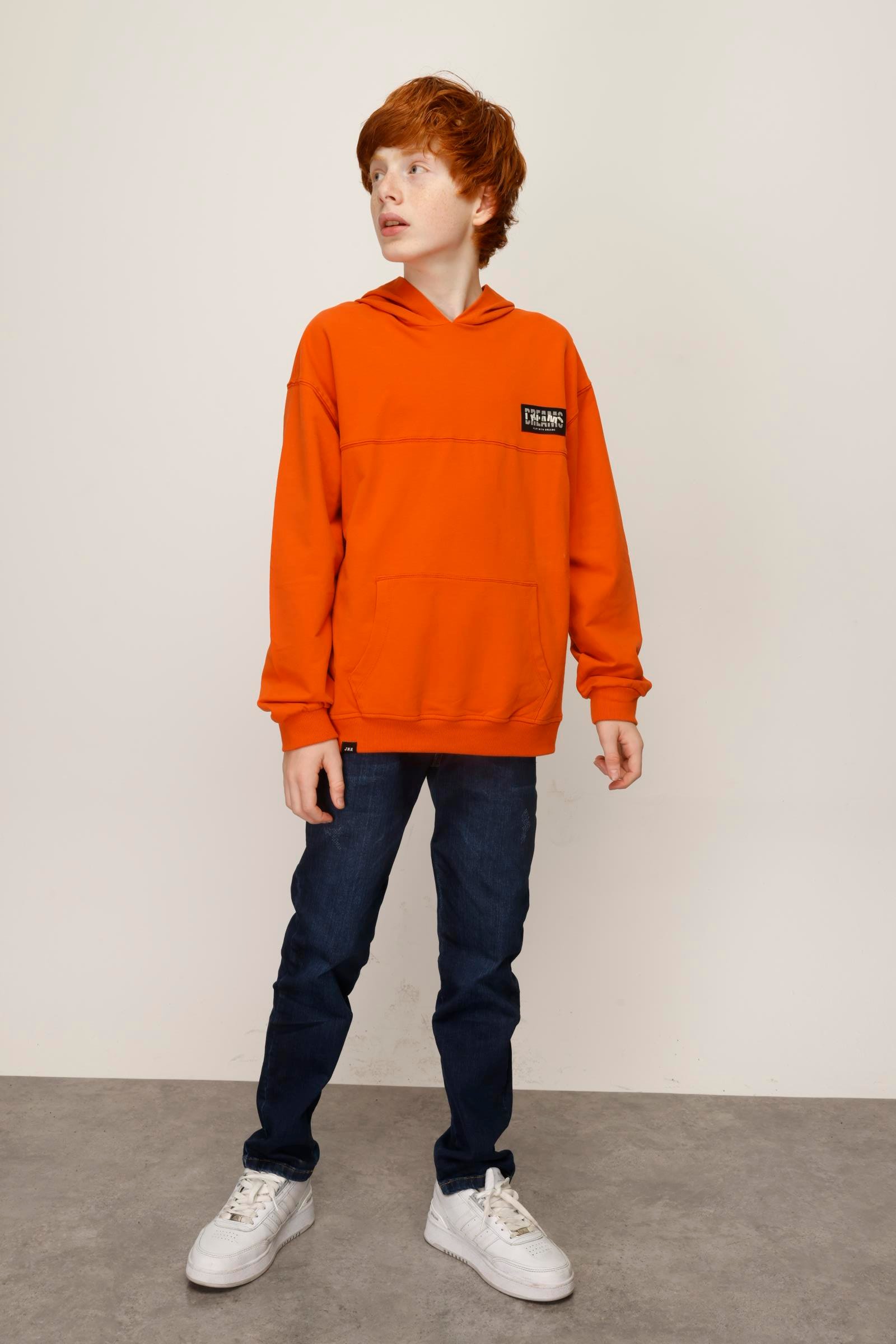 Jena Erkek Çocuk Dont Listen Baskılı Sweatshirt 9-14 Yaş TURUNCU