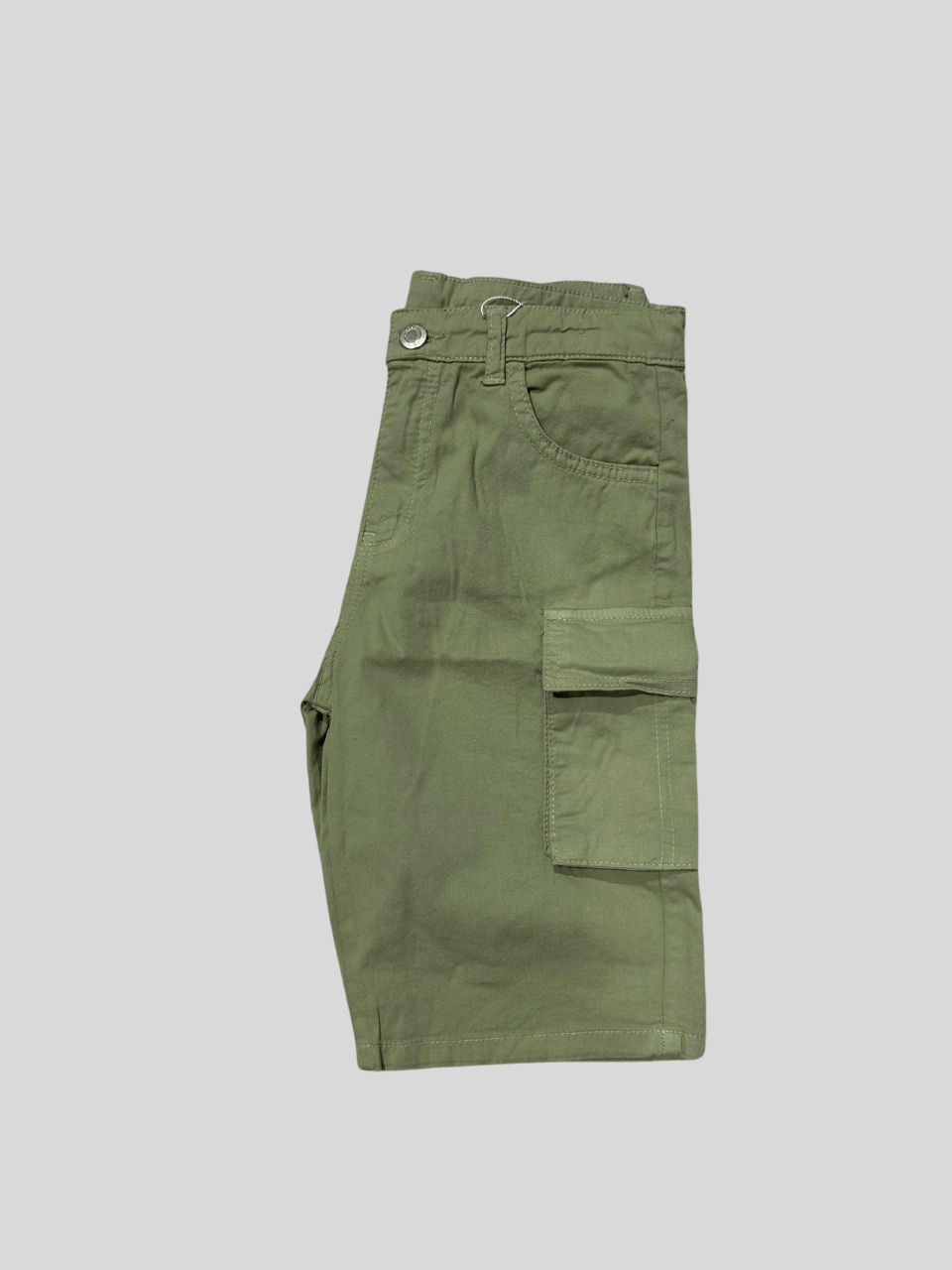 Jena Erkek Çocuk Kargo Çepli Dokuma Şort 8-14 Yaş Yeşil