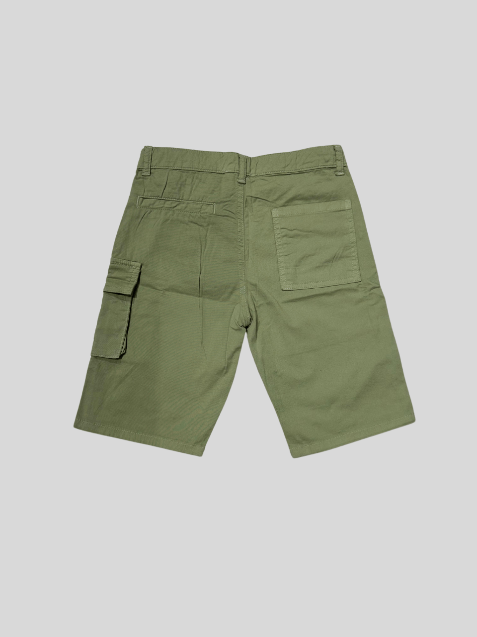 Jena Erkek Çocuk Kargo Çepli Dokuma Şort 8-14 Yaş Yeşil
