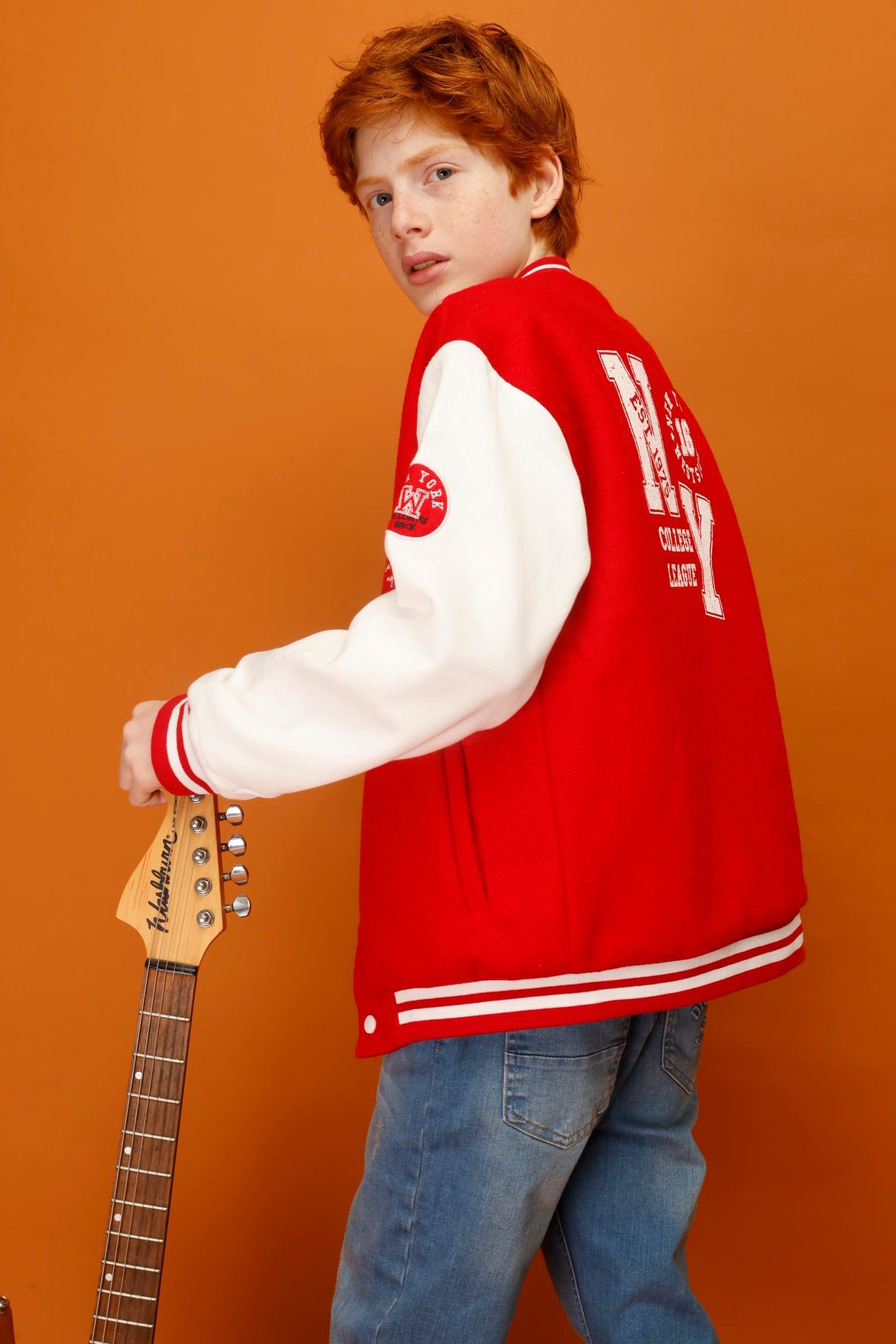 Jena Erkek Çocuk Kolej Ceket 9-14 Yaş KIRMIZI